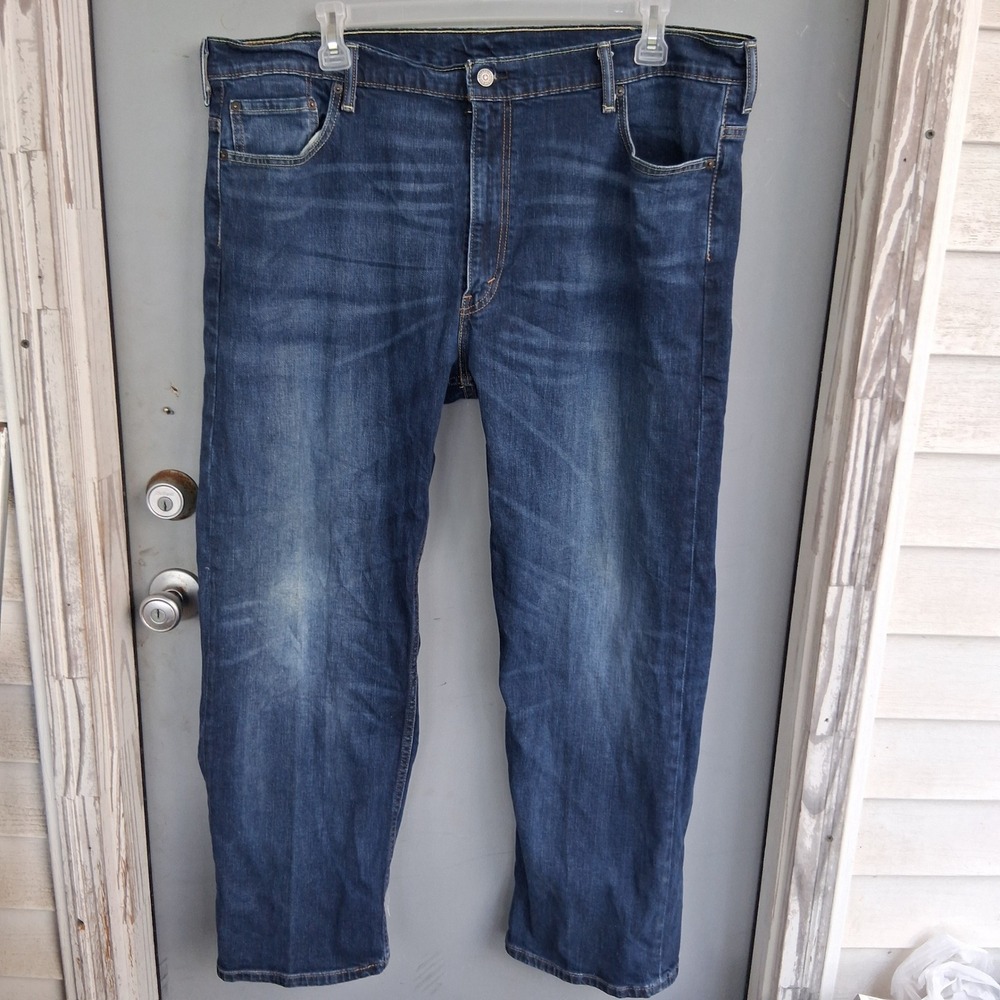 Levis 569 Loose Straight Fit Jeans Mens 44x32 Medium Wash Blue Denim 4649